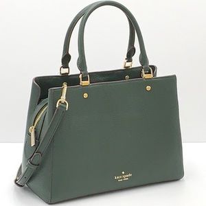 Kate Spade Leila Medium Triple Compartment Satchel Deep Evergreen